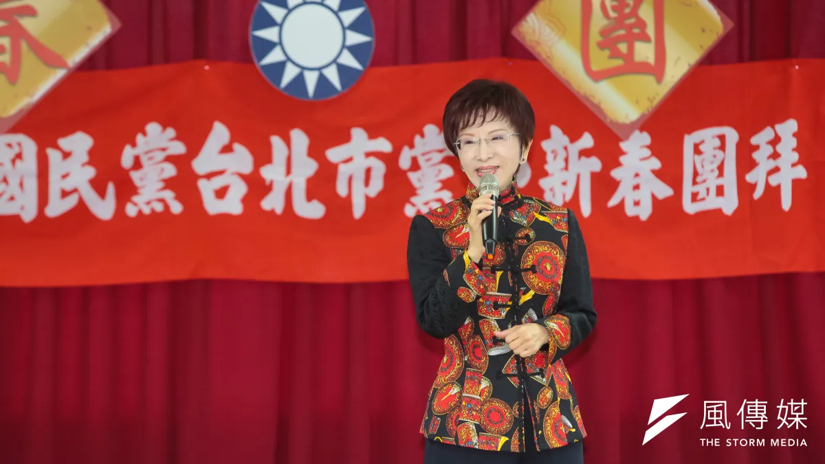 國民黨主席洪秀柱3日出席國民黨台北市黨部新春團拜。(顏麟宇攝)
