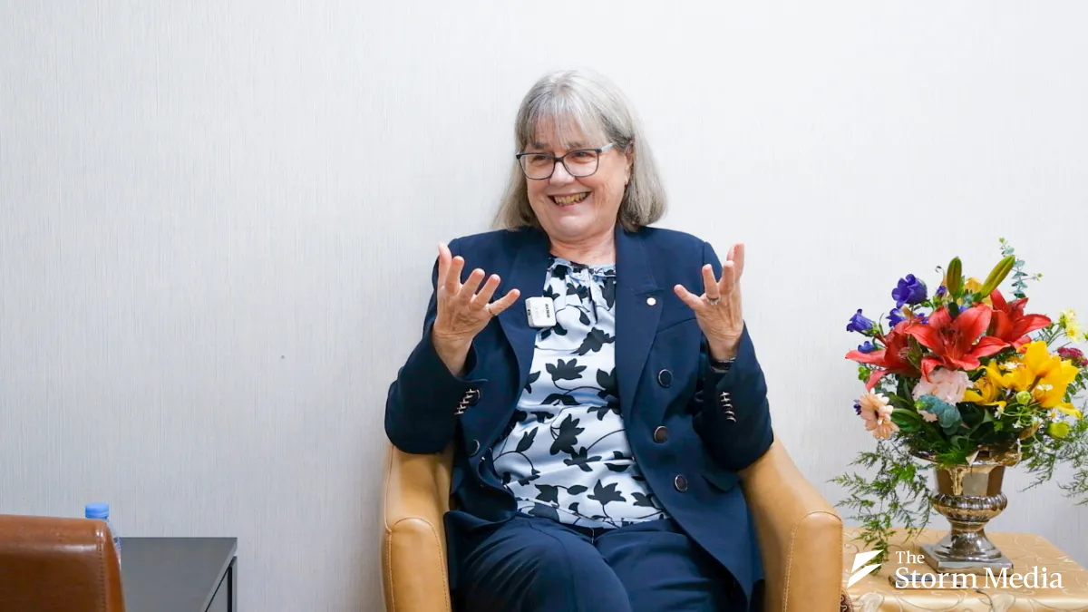 Nobel Prize in Physics laureate Donna Strickland (Strickland). (Photo by Liu Wei-hung)