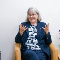 Nobel Prize in Physics laureate Donna Strickland (Strickland). (Photo by Liu Wei-hung) Nobel Prize in Physics laureate Donna Strickland (Strickland). (Photo by Liu Wei-hung)