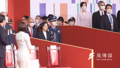109年國慶典禮,總統蔡英文進場。(資料照,陳品佑攝)