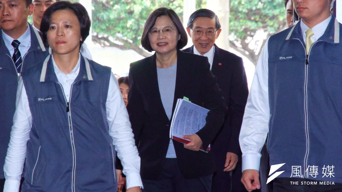 準總統當選人蔡英文前往外交部。(曾原信攝)