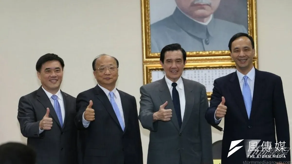 郝龍斌、胡志強、朱立倫3位新任副主席金日首度在中常會上合體,其中郝與朱對基本工資相當關切。(吳逸驊攝)
