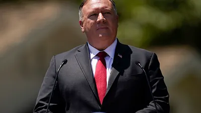 2020年7月23日,美國國務卿龐畢歐(Mike Pompeo)在加州尼克森總統圖書館針對美國與中國關係發表演講(AP)