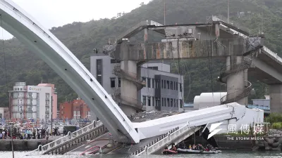 20191001-南方澳跨港大橋坍塌。(顏麟宇攝)
