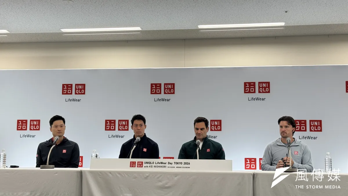 ユニクロの合同記者会見で、フェデラー氏らが錦織圭の引退をねぎらい、これまでの対戦の記憶やテニス界の黄金時代、今後への期待について語り合った。(黄信維撮影)