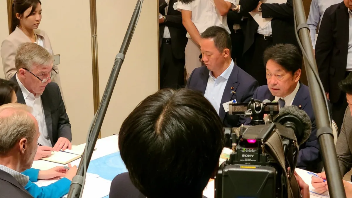 日本戰略研究論壇(JFSS)在東京舉辦的台海危機兵棋推演。(翻攝推特)