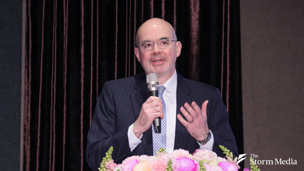 To help promote the Lai administration's 1.25 trillion military procurement package, American Institute in Taiwan (AIT) Director Raymond Greene recently declared that 'freedom isn't free.' (Photo by Liu Wei-hong)