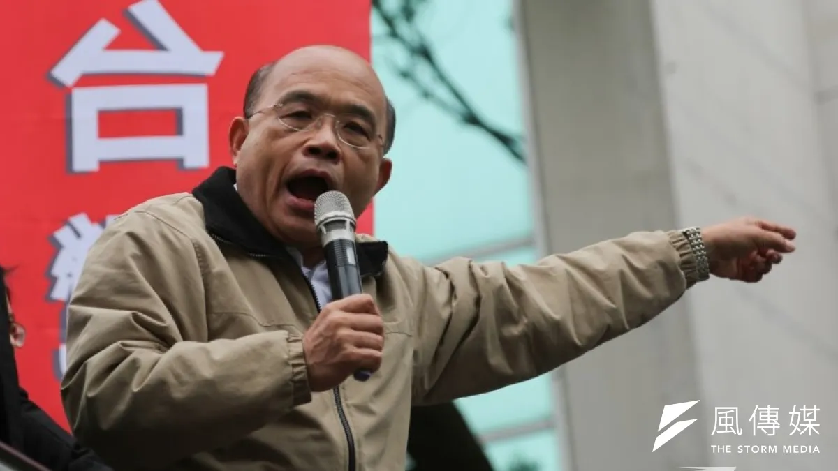 民進黨被說站在學生後面不覺得丟臉嗎?蘇貞昌說,民進黨並不覺得漏氣。(余志偉攝)