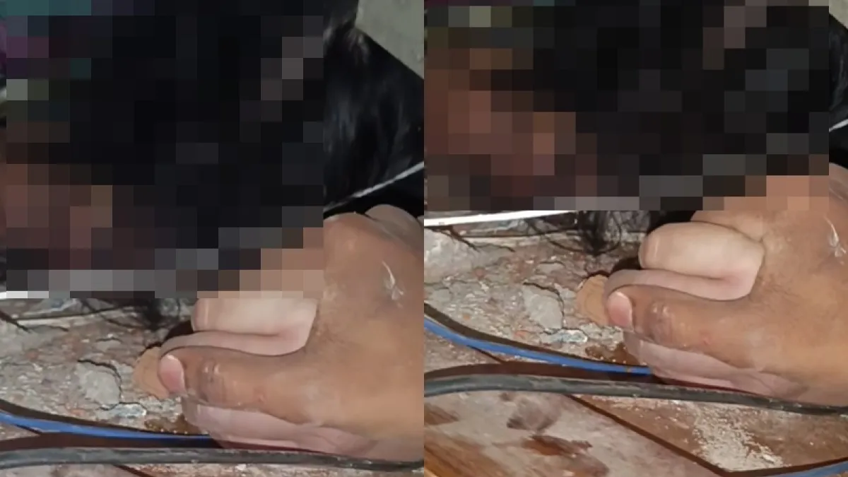 男子與瓦礫下的母親做最後道別。(圖/翻攝自FB)