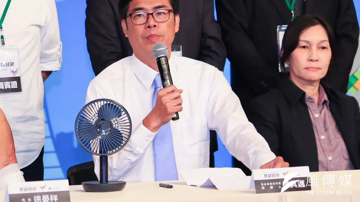 談高雄負債,陳其邁舉台積電為例,明顯不妥。(簡必丞攝)