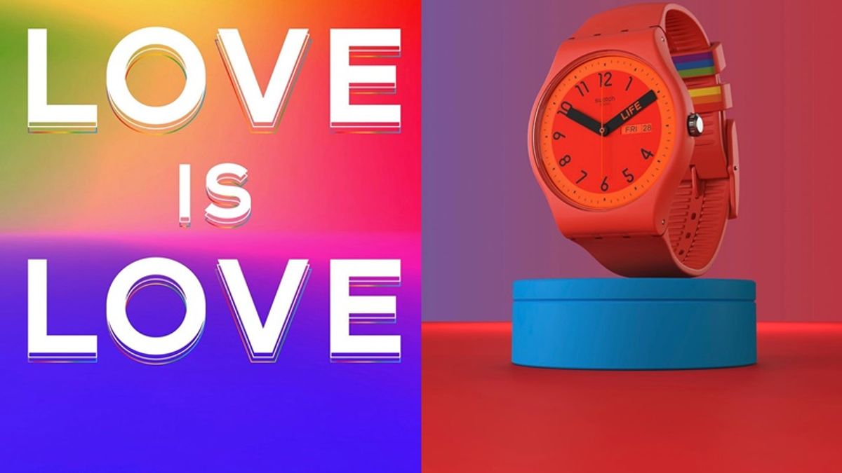 Swatch近日推出支持LGBTQ+系列的彩虹色手錶。(圖/翻攝自FB/Swatch) Swatch近日推出支持LGBTQ+系列的彩虹色手錶。(圖/翻攝自FB/Swatch)
