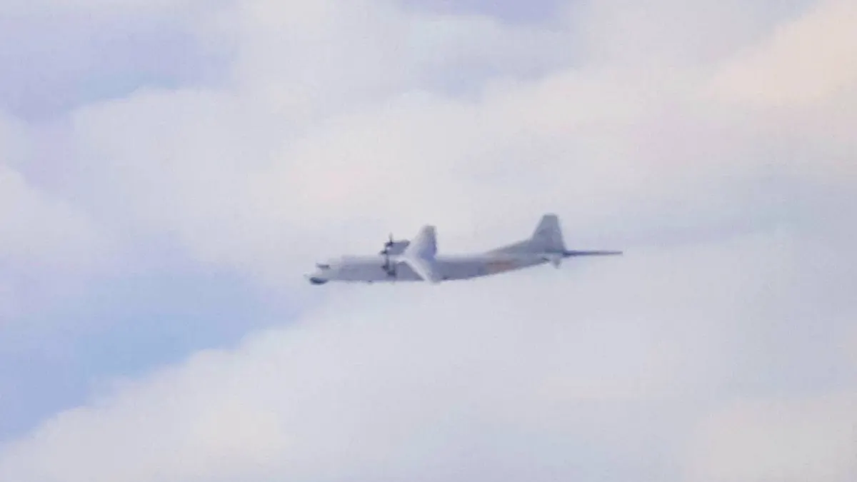 空軍司令部稍早發布訊息,證實1日1架運-8反潛機侵擾我西南空域。(空軍司令部提供)