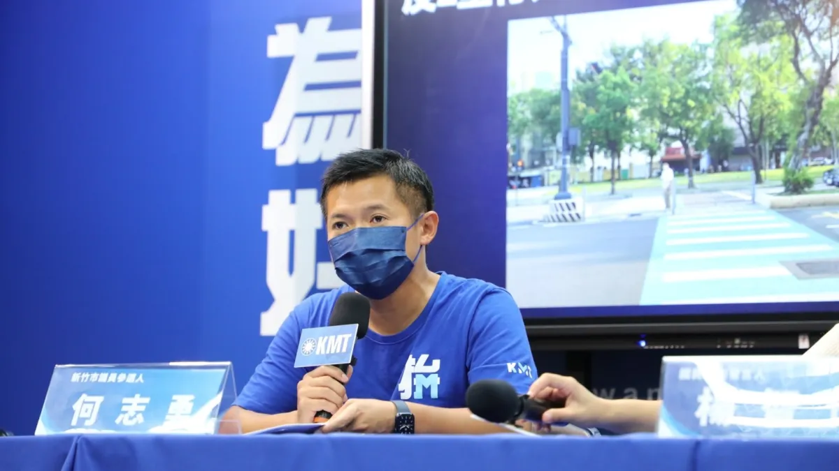 新竹市議員參選人何志勇(見圖)酸,「不是拍美照就能當市長」,民進黨新竹市長參選人沈慧虹只有副市長的格局。(國民黨提供)