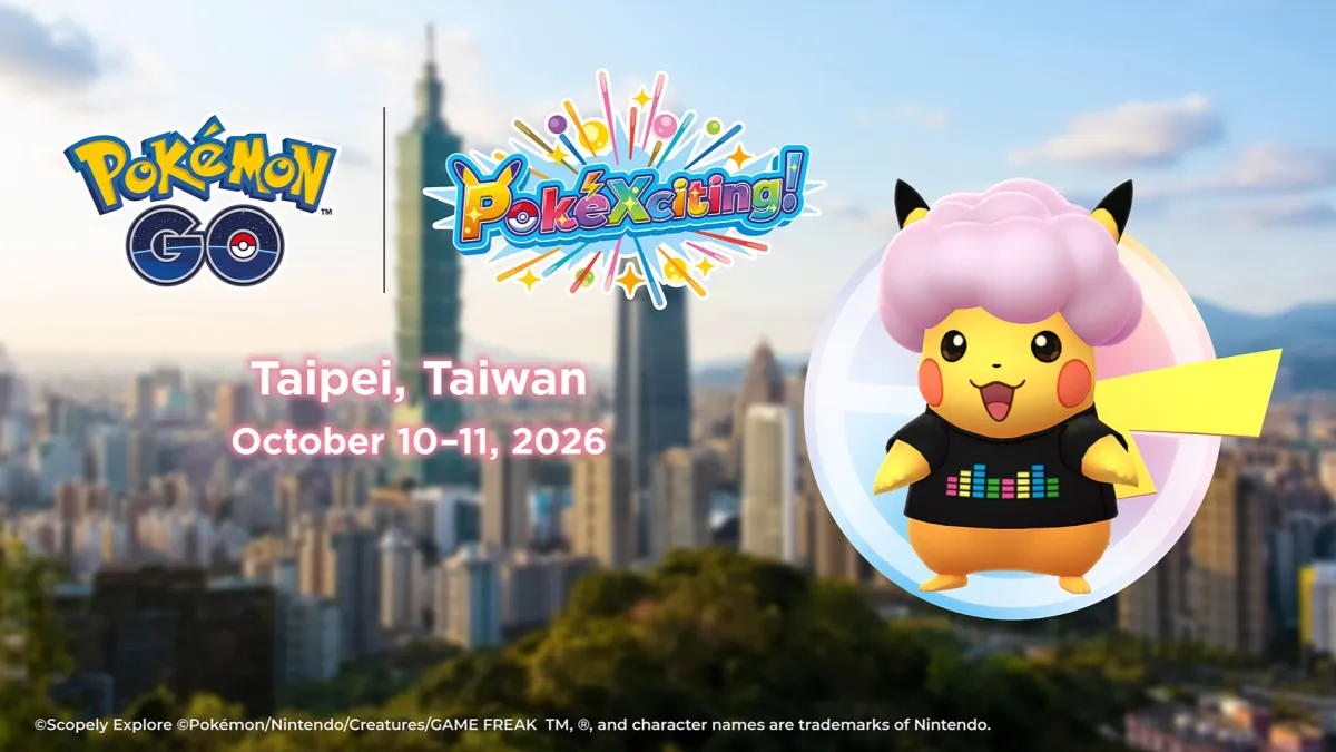 「Pokémon GO」と「PokéXciting! in 台北」のコラボイベントが10月10日から台北・信義区で開催され、キョダイマックスバトルや新光三越との限定ポストカード企画などが実施される。©Scopely Explore ©Pokémon/Nintendo/Creatures/GAME FREAK TM, ®, and character names are trademarks of Nintendo.