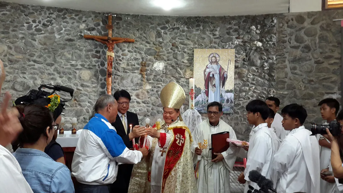 屏東縣政府與天主教高雄教區在「復活節」之後的4月22日合辦登錄歷史建築的新埤鄉「玉環天主堂」修復完成暨重新啟用典禮。(屏東縣政府提供) 屏東縣政府與天主教高雄教區在「復活節」之後的4月22日合辦登錄歷史建築的新埤鄉「玉環天主堂」修復完成暨重新啟用典禮。(屏東縣政府提供)