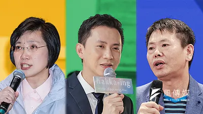 年底新竹縣長選舉,「國、民、民」三強鼎立態勢明朗。圖為(左起)徐欣瑩+鄭朝方、林為洲。(盧逸峰、方炳超攝/影像合成:風傳媒)