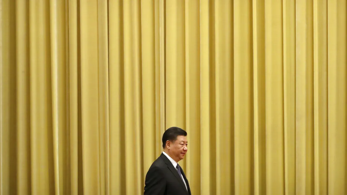 習近平2日在人民大會堂發表《告台灣同胞書》。(美聯社)