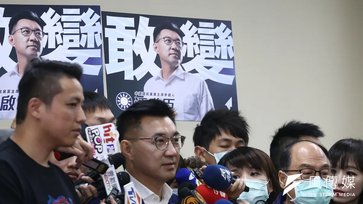 國民黨立委江啟臣出席國民黨主席補選登記。(陳品佑攝)