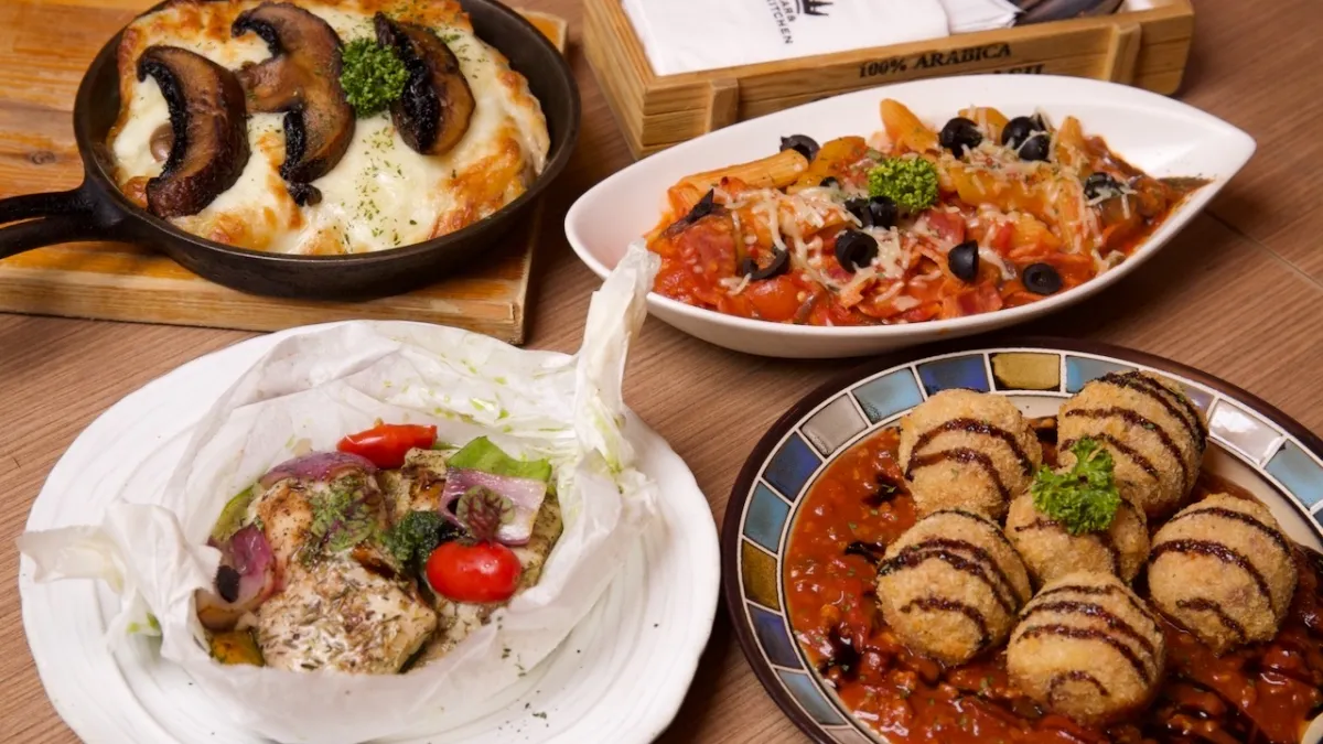 ABV地中海餐酒館推出南義大利美食節,以番茄、橄欖油、香草、起司及海鮮等食材,呈現南義街頭小吃、家庭料理與沿海飲食風貌。(圖/ABV餐飲集團提供)