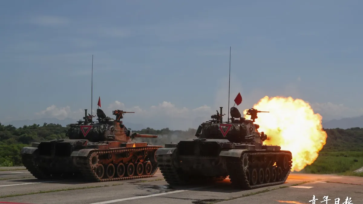 陸軍裝甲564旅聯兵1營戰車連19日實施戰力測驗。(取自青年日報)