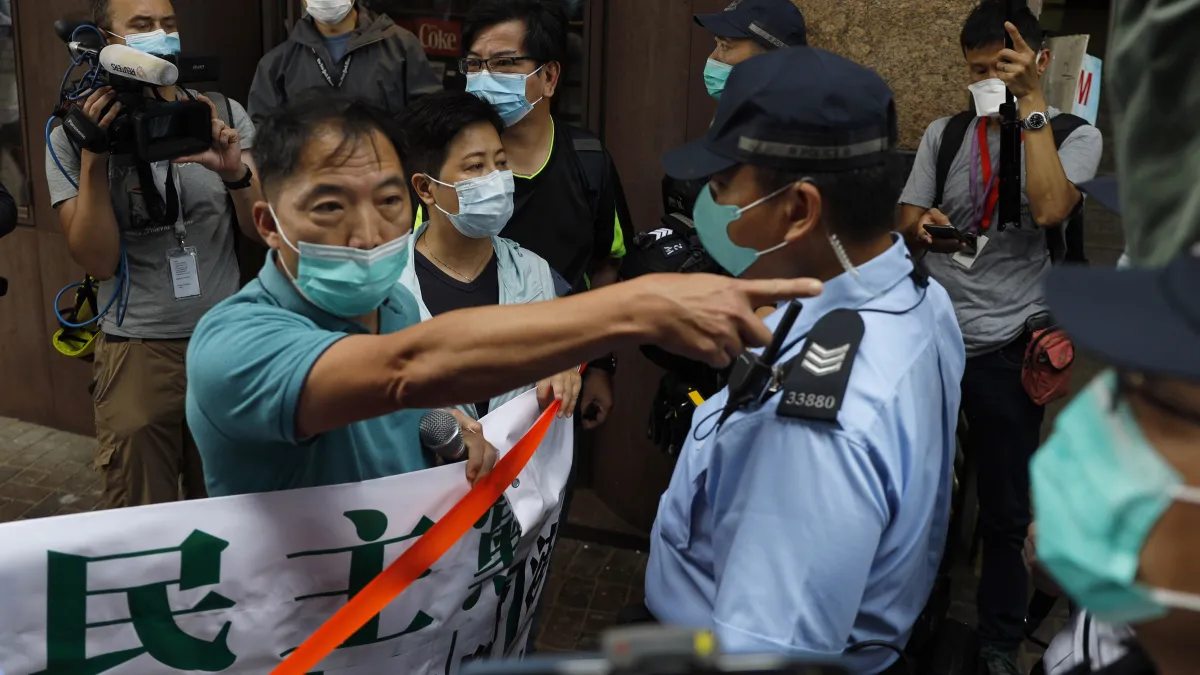 2020年5月22日,中國強推「港版國安法」,香港市民上街頭抗議(AP)