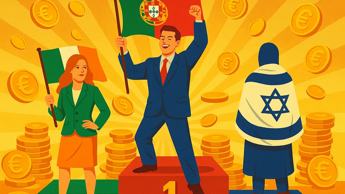 《經濟學人》經濟合作暨發展組織國家2025年第三季排名出爐,葡萄牙奪下冠軍。(ChatGPT繪製) 《經濟學人》經濟合作暨發展組織國家2025年第三季排名出爐,葡萄牙奪下冠軍。(ChatGPT繪製)