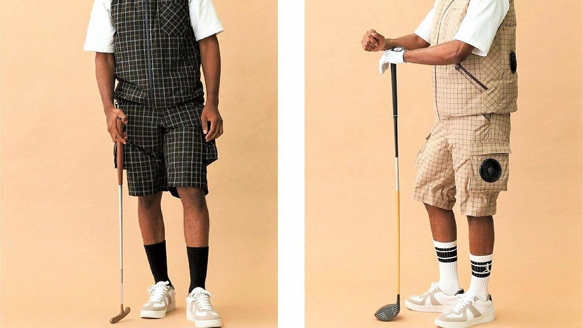 2022年8月,與TAKEO KIKUCHI品牌合作,推出適合高爾夫等夏季運動或休閒娛樂的男式空調服(圖片來源:nippon.com) 2022年8月,與TAKEO KIKUCHI品牌合作,推出適合高爾夫等夏季運動或休閒娛樂的男式空調服(圖片來源:nippon.com)