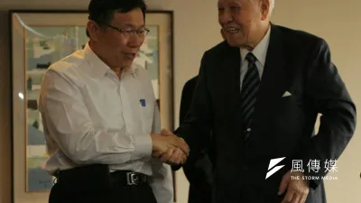台聯與基進側翼宣布合作,台北市長柯文哲與前總統李登輝都被邀請到場。(葉信菉攝)