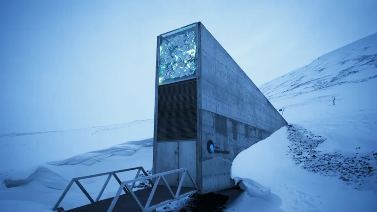 位於北極圈的「斯瓦巴全球種子庫」(Svalbard Global Seed Vault)(AP)