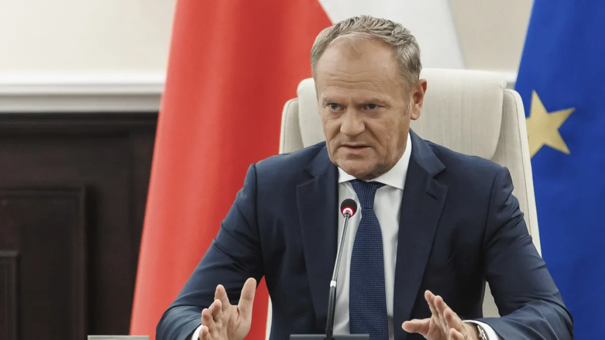 Polish Prime Minister Donald Tusk recently reaffirmed the importance of peace and stability in the Taiwan Strait in a joint statement with Japanese Prime Minister Sanae Takaichi. (File photo, AP)