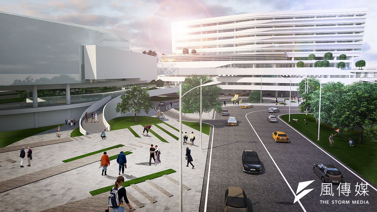 高醫岡山醫院使用土地面積約3.2公頃,就坐落在捷運站出口前,交通最稱便利;剩餘約5公頃土地,位在高醫岡山醫院和台一線省道之間。圖為高醫岡山醫院設計模擬圖。(楊伯祿攝) 高醫岡山醫院使用土地面積約3.2公頃,就坐落在捷運站出口前,交通最稱便利;剩餘約5公頃土地,位在高醫岡山醫院和台一線省道之間。圖為高醫岡山醫院設計模擬圖。(楊伯祿攝)