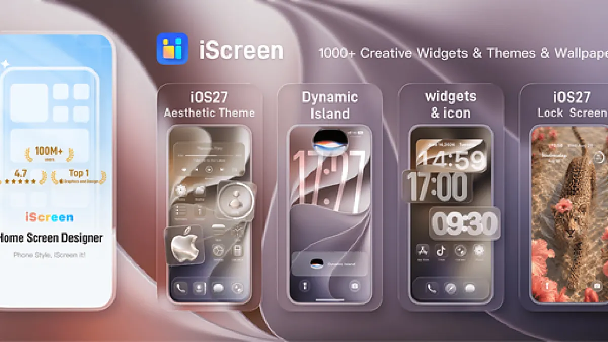 iScreen Introduces Liquid Glass Themes and Advanced Widgets for iOS 27-Style Home Screen Customization