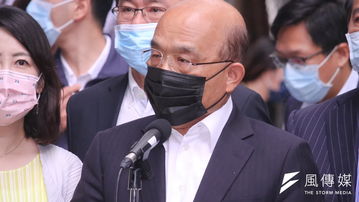 作者認為,台灣防疫神話是由全民共創之榮耀,1年多來的防疫努力,竟被行政院長蘇貞昌(見圖)一人之語,化為烏有。(資料照,蔡親傑攝)