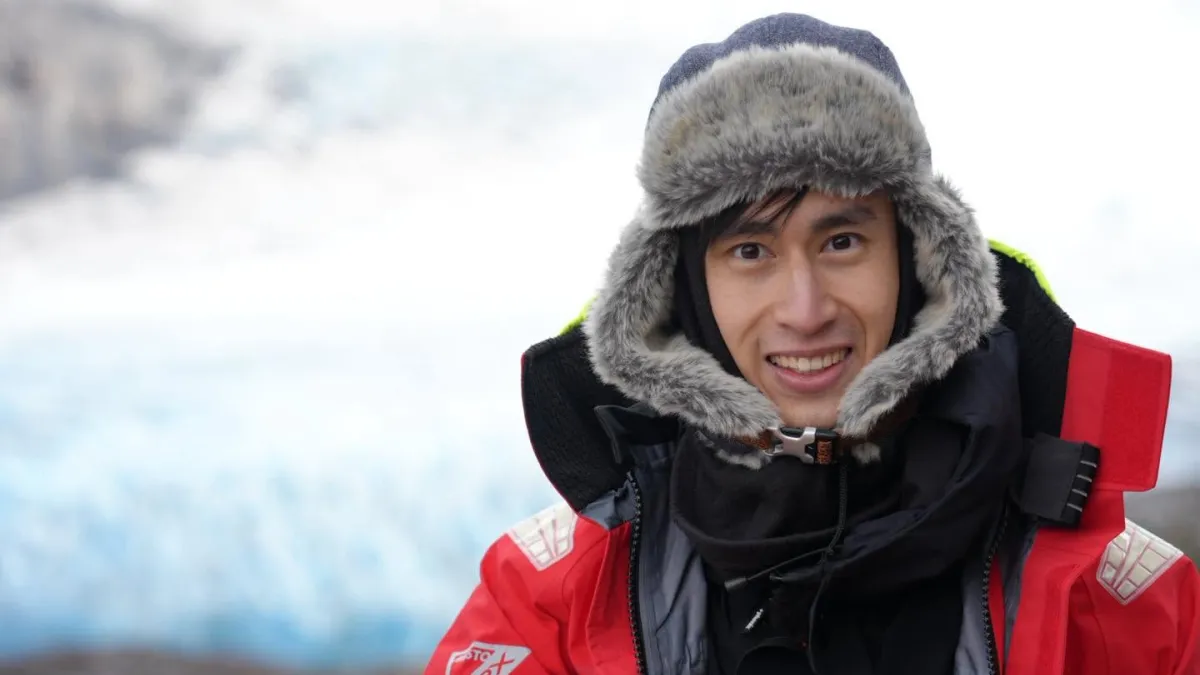 Taiwanese ocean explorer Chen Huai-Pu, 23, successfully completed his Southern Ocean expedition, only to have the hard drives containing his precious footage stolen. (Screenshot via Facebook: "The Happiest Explorer")