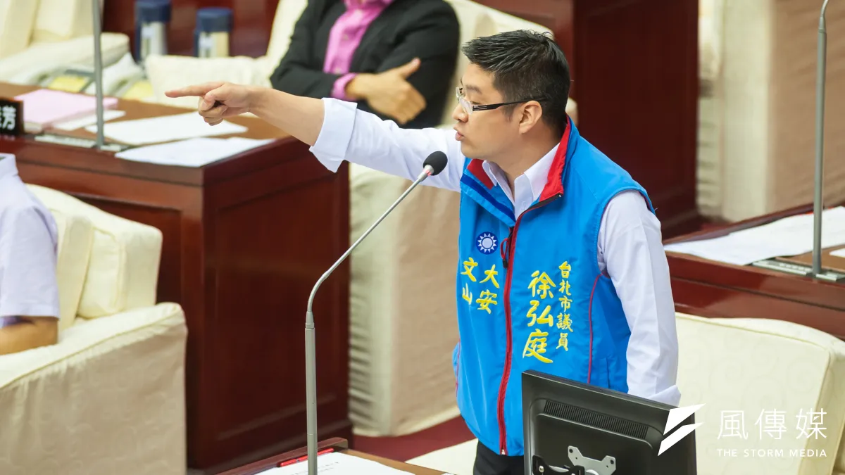 台北市議員徐弘庭。(顏麟宇攝)