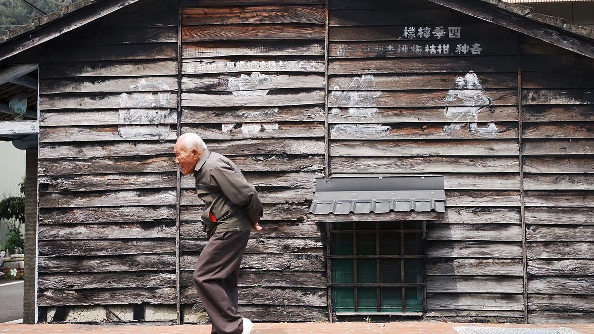 《花若盛開》紀錄片中火炎阿伯走過農園。(圖/客家委員會提供) 《花若盛開》紀錄片中火炎阿伯走過農園。(圖/客家委員會提供)