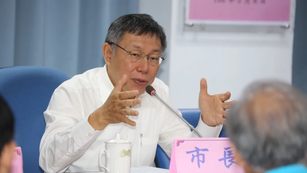 台北市長柯文哲接受三立新聞台節目「54新觀點」專訪。(資料照片,台北市政府提供)