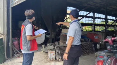 為防堵非洲豬瘟,臺中市府農業局針對轄內養豬畜牧場進行徹查。(圖/台中市政府提供)