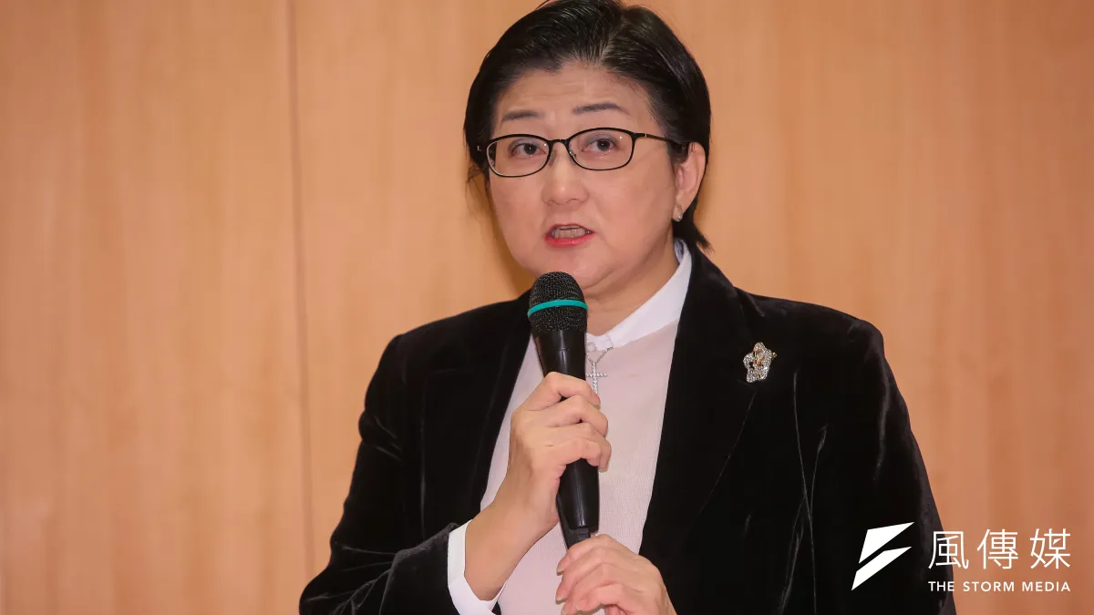 婦聯會主委雷倩29日於簽訂備忘錄後召開記者會說明。(顏麟宇攝)