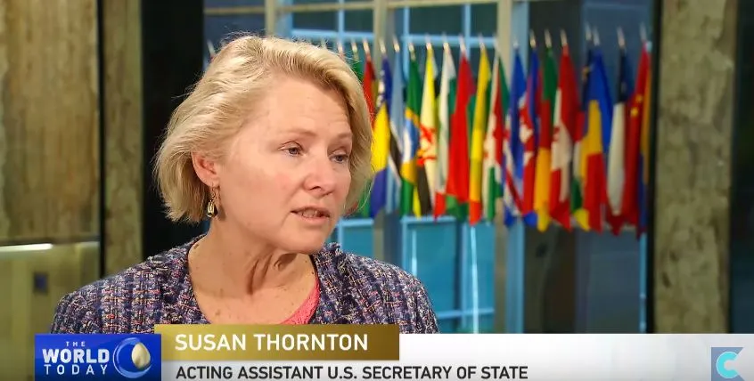 美國國務院亞太事務代理助卿董雲裳（Susan Thornton）。(截圖自YouTube)