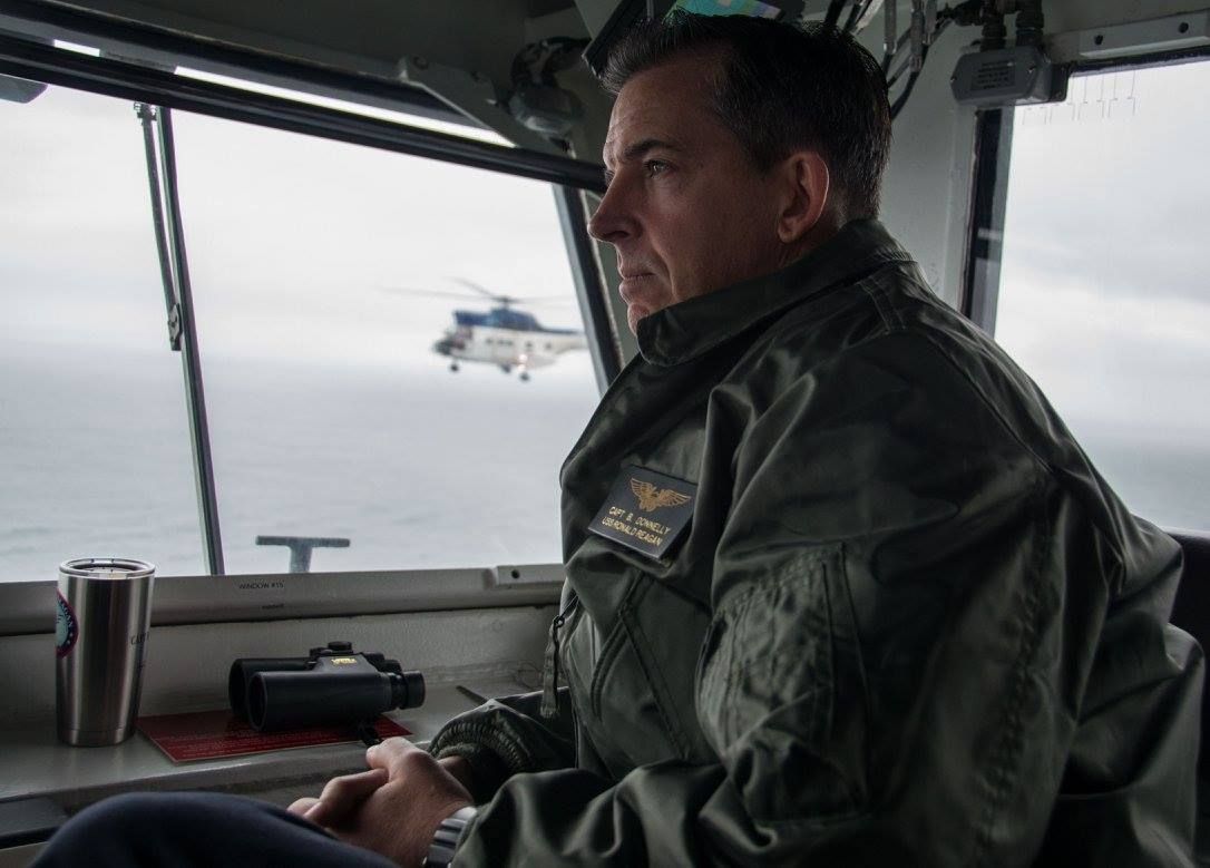 美國海軍雷根號（USS Ronald Reagan）航空母艦的艦長唐納利（Michael Buzz Donnelly）（雷根號臉書）