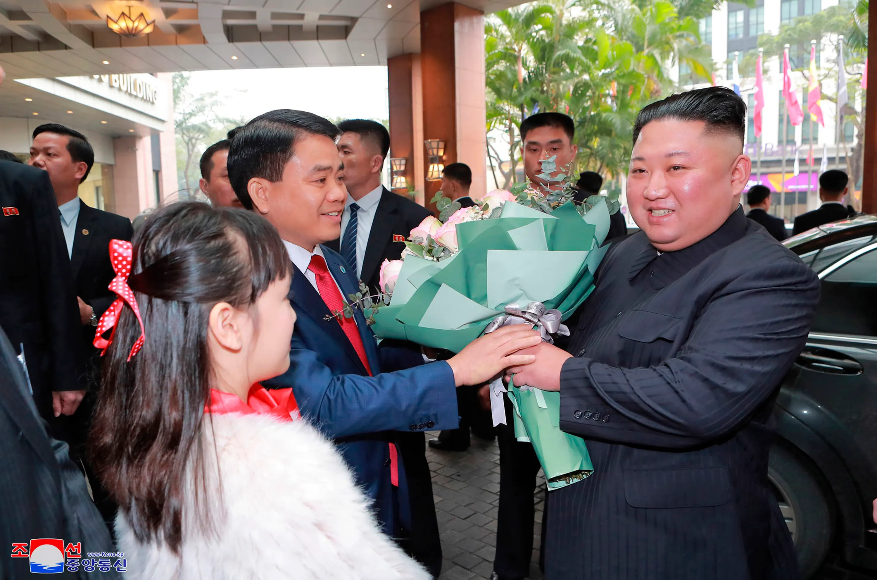 2月26日，北韓（朝鮮）國務委員會委員長金正恩抵達越南河内的美利亚酒店（美聯社）