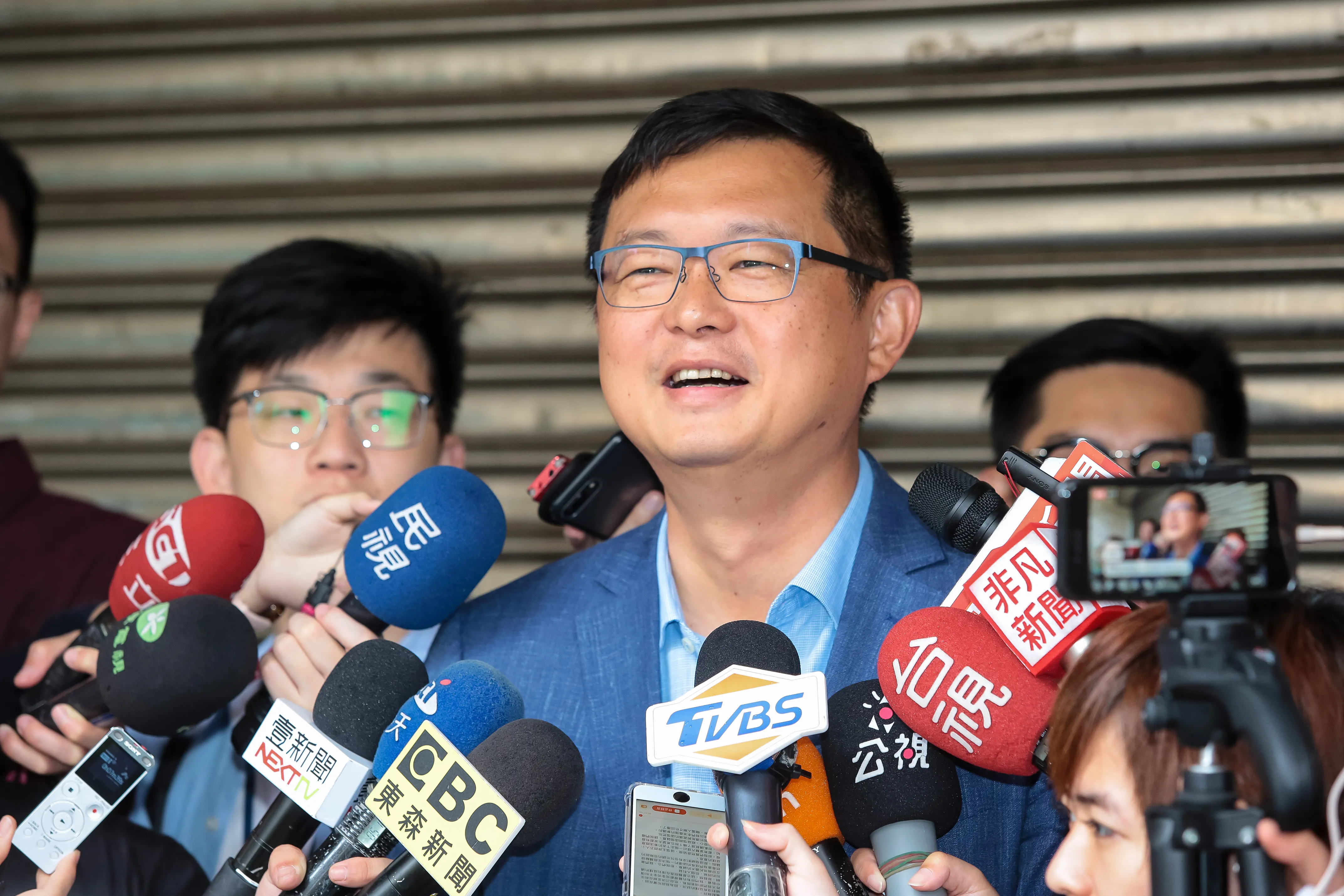 20190523-賴清德辦公室發言人李退之23日於立院接受媒體聯訪。（顏麟宇攝）