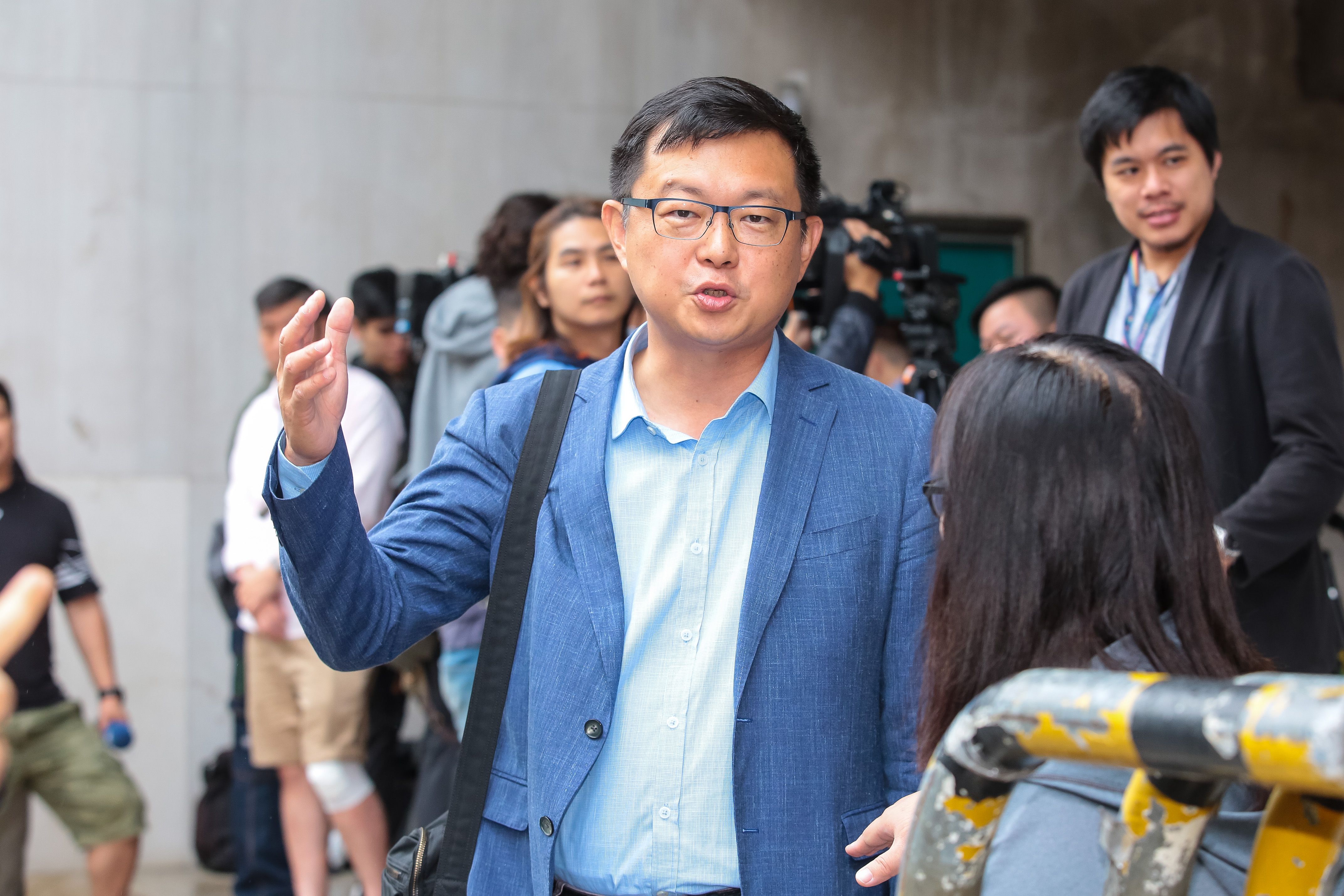 20190523-賴清德辦公室發言人李退之23日於立院接受媒體聯訪。（顏麟宇攝）