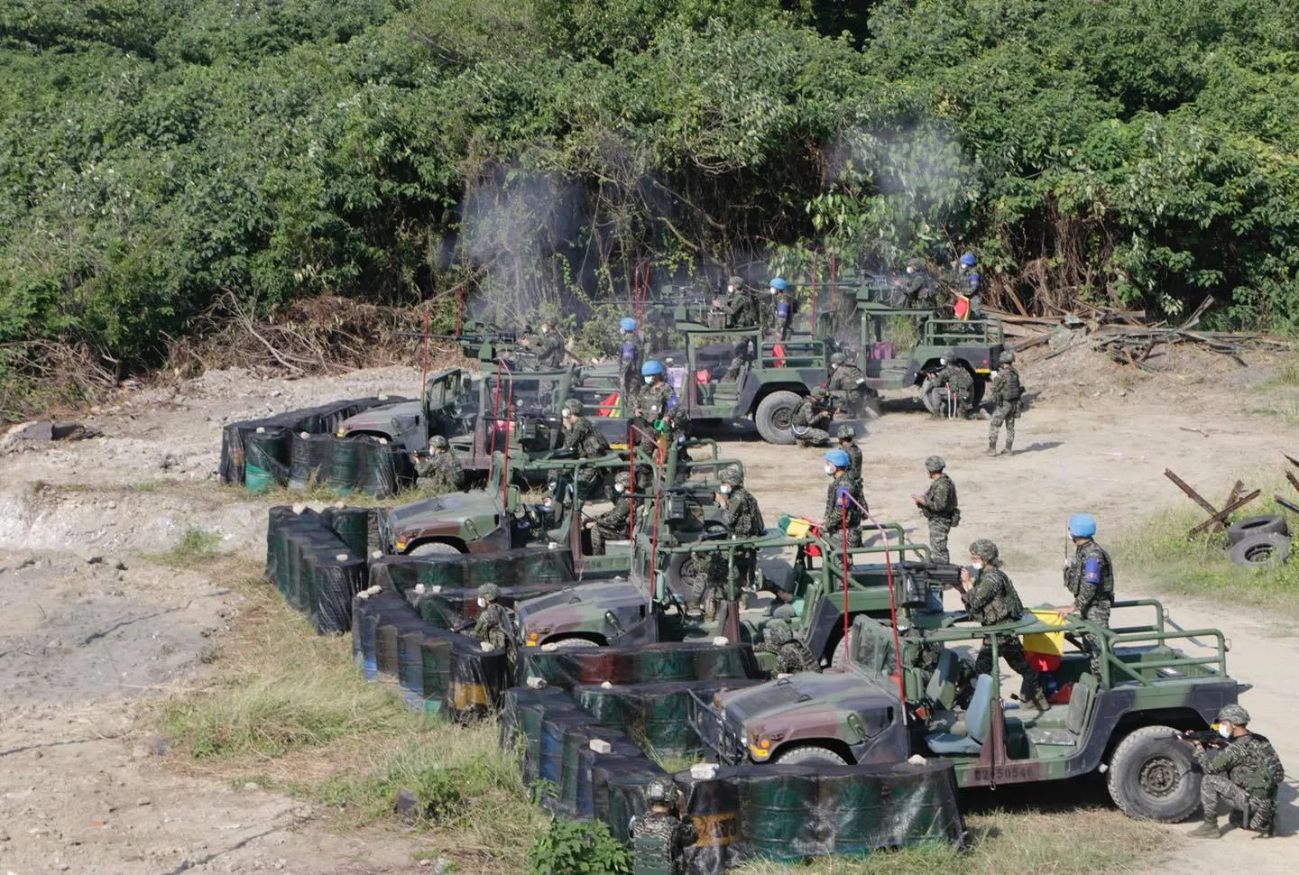 Republic of China Marine Corps conducting live-fire readiness training at Taoziyuan Beach.