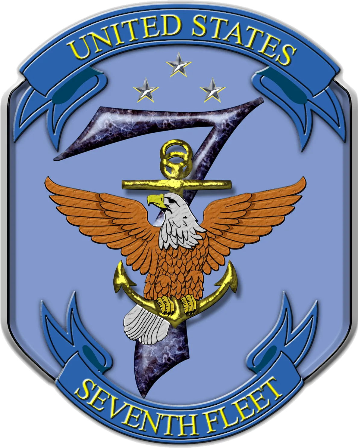 美國海軍第七艦隊徽章。（維基百科／公用領域）
