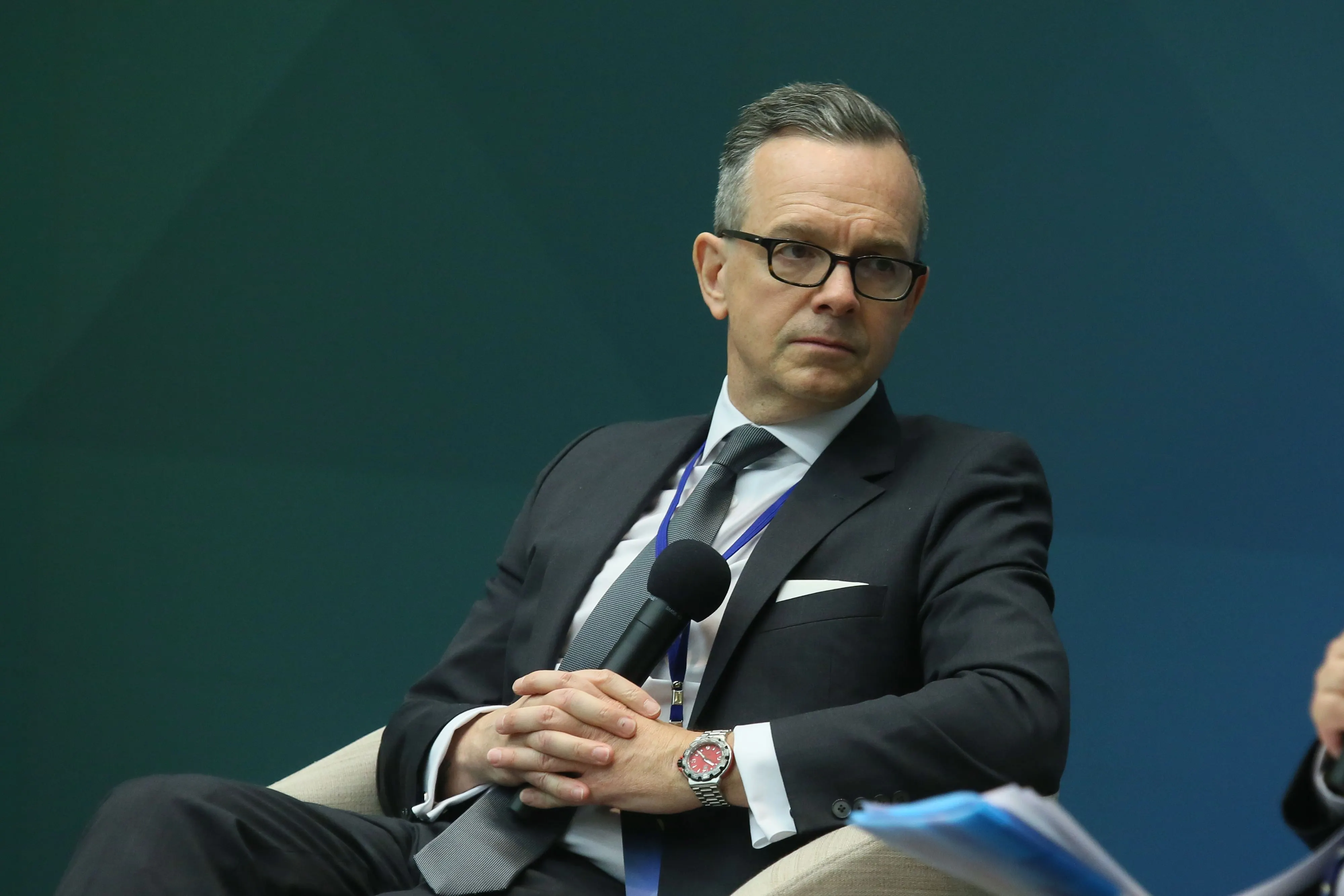 20230503-臺美國防產業合作論壇3日揭幕， 美台商業協會長韓儒伯出席。（柯承惠攝）