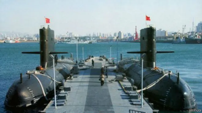 由武昌造船廠製造的宋級常規潛艇。（BBC中文網）
