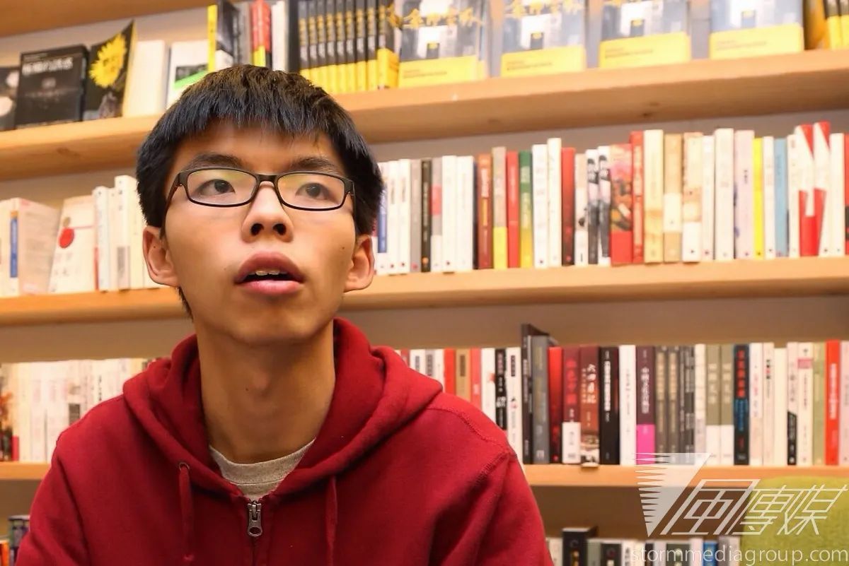 香港學民思潮召集人黃之鋒來台參加新書《傘裡傘外》討論會。（楊子磊攝）