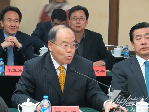 中国社会科学院台湾研究所前所長、著名な台湾専門学者の周志懷氏の写真（仇佩芬撮影）